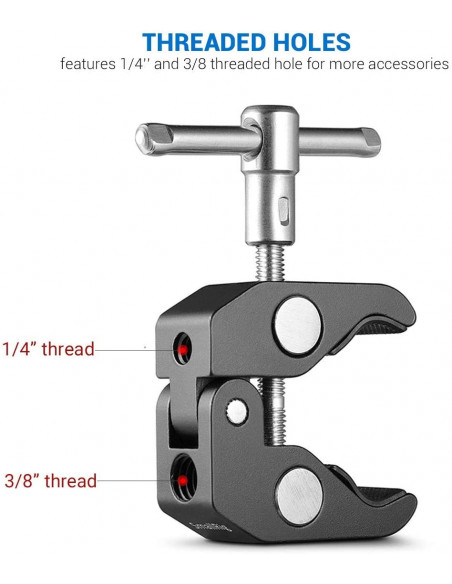 Nano Clamp (x2) SmallRig 2058 - Fixations polyvalentes 1/4" et 3/8"