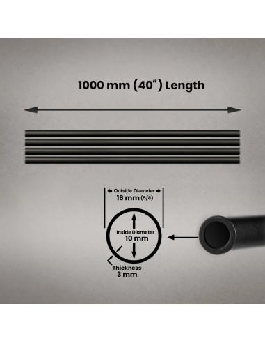 Set of 4 Aluminum Rods 1000 mm (40'') - 5/8'' - Grip Film
