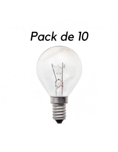Clear Spherical Incandescent Bulb - B22 (Bayonet) - 15W (Pack of 10)