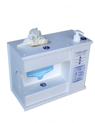 Mask, gel, and gloves dispenser on stand or portable - Location Regie