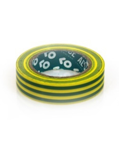 Yellow and green PVC tape 15 mm x 10 m