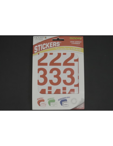 Adhesive number 50 mm Red