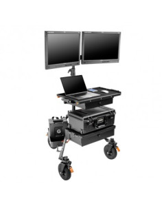 Axis Command Station Plateforme Dit Avec Tiroir + Plateforme Pour Valise Avec Tiroir Bac + Dual Bar Avec 2 Têtes Vesa