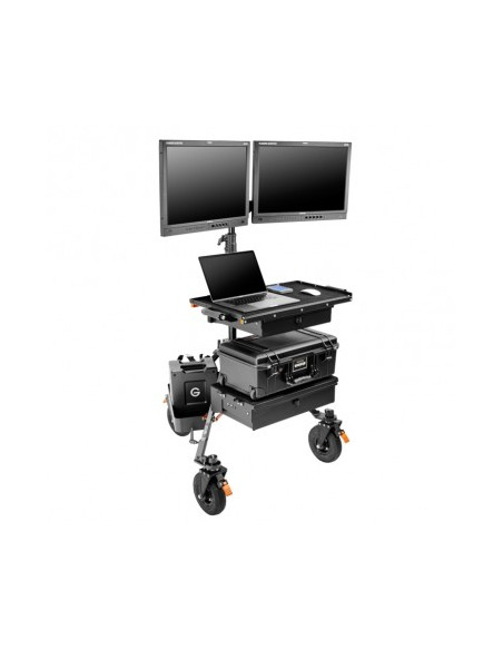 Axis Command Station Plateforme Dit Avec Tiroir + Plateforme Pour Valise Avec Tiroir Bac + Dual Bar Avec 2 Têtes Vesa