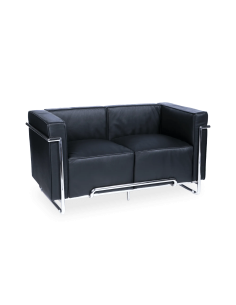 Canapé cuir noir 2 places