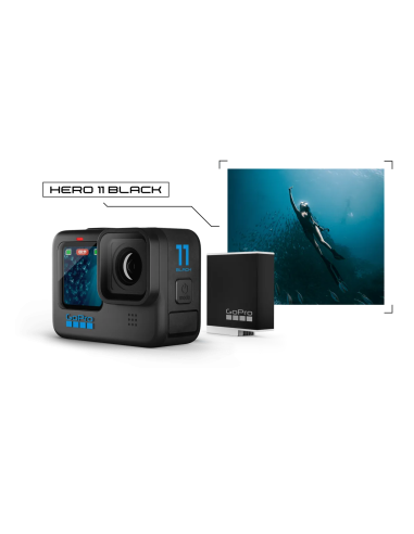 Pack GoPro Hero11 (avec 2 batteries, Carte SD 256Go, clip pivotant, shorty et etui)