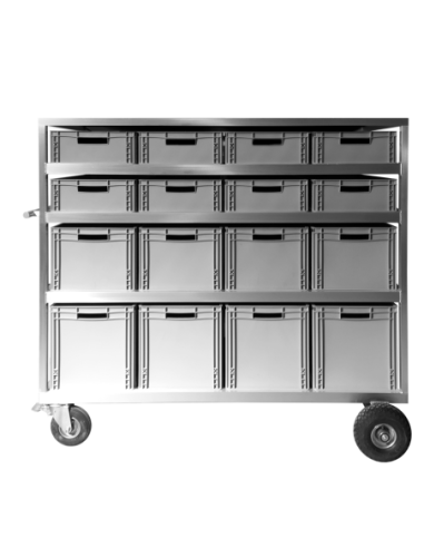 Front stock cart 16 bins / 60×40(lxw) - Roulantes - Ciné Factory