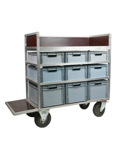 X-Large Control Room Rolling Cart 9 Trays Large