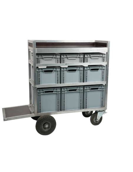 Medium control room rolling cart 9 trays - Location Regie