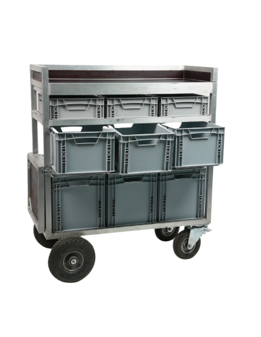 Medium control room rolling cart 9 trays - Location Regie