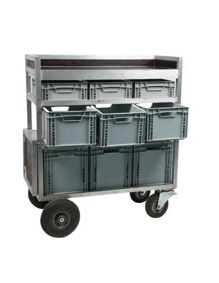 Medium control room rolling cart 9 trays - Location Regie