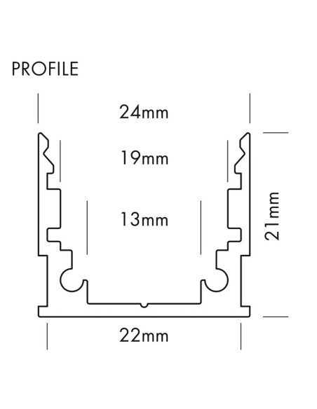 Ledbox - profilé alu- standard - 2 mètres - m-line - Lampes et éclairage - Lumière