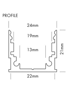 Ledbox - profilé alu- standard - 2 mètres - m-line - Lampes et éclairage - Lumière 2