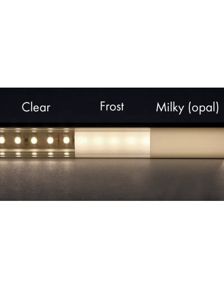 LEDBOX - Capot Plastique - 1/2 rond diffusant Milky - 2 mètres - M-Line - Lampes et éclairage