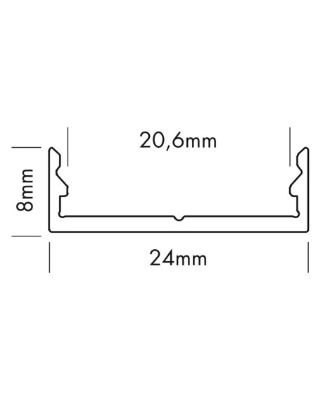 Ledbox - profilé alu - 2 mètres - m-line extra low - Lampes et éclairage - Lumière