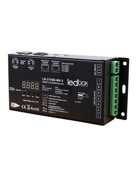 LEDBOX - Driver Led - 1 Sortie RVBWWA - Pilotable DMX - 6 x 6A - Lampes et éclairage