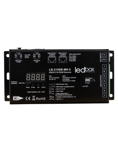 LEDBOX - Driver Led - 1 Sortie RVBWWA - Pilotable DMX - 6 x 6A - Lampes et éclairage