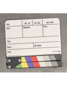 Clap Blanc Petit Modèle Gravé Charte Couleurs 200x150 mm