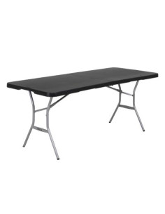 Table PVC valise pliante 183x76x74 noire