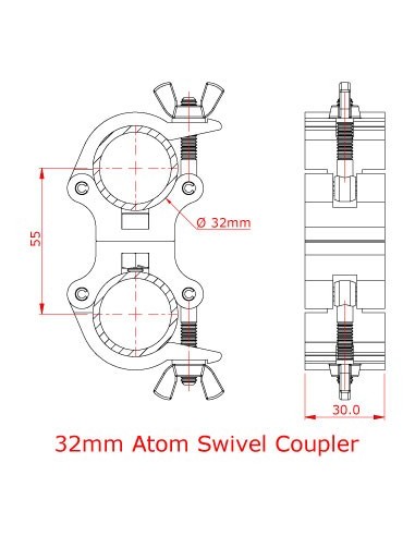Collier 32 mm Double Rotatif Doughty