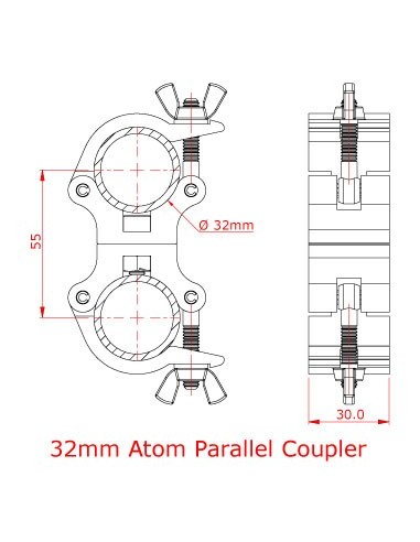 Collier 32 mm Double Fixe Parallèle Doughty