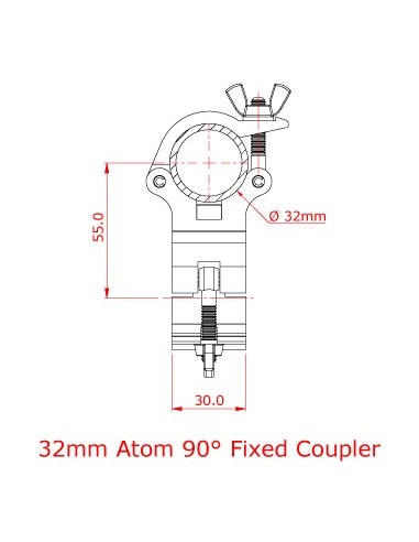 Collier 32 mm Double Fixe Perpendiculaire Doughty