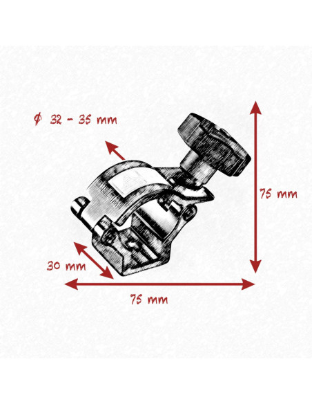 Grip film - Set de 2 Colliers de Serrage Demi-Circulaire Ø32–35 mm – Aluminium Noir Anodisé - Outillages et Accessoires Caméra -