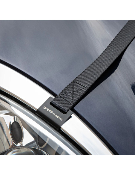 Grip film  - Sangle de Fixation Voiture Noire 25mm avec Cliquet – 3 m - Outillages et Accessoires Caméra - Caméra