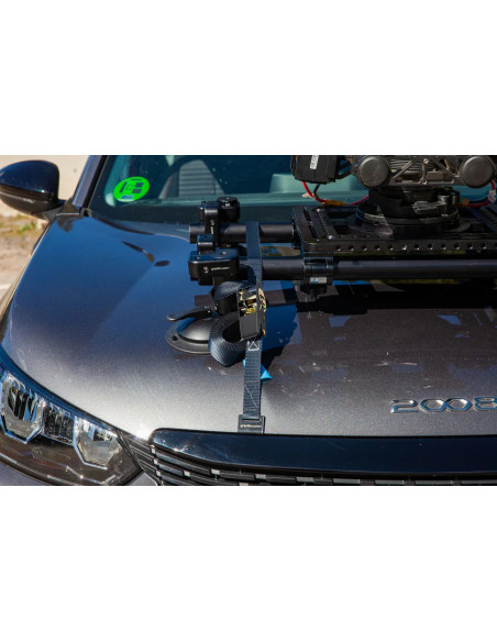 Grip film  - Sangle de Fixation Voiture Noire 25mm avec Cliquet – 3 m - Outillages et Accessoires Caméra - Caméra