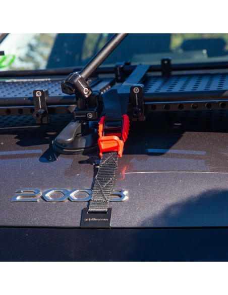Grip film  - Sangle de Fixation Voiture 25mm avec Boucle à Déverrouillage Rapide – Noire & Rouge – 3 m - Outillages et Accessoir