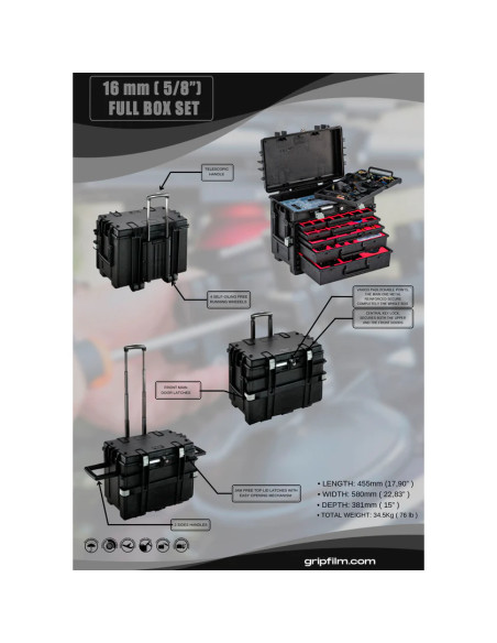 Grip film  - Coffret Complet 16mm (5/8") – Fixations Aluminium Couleurs - Outillages et Accessoires Caméra - Caméra