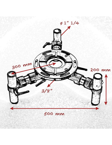 Grip film - 1" 1/4 (CALLED) 42mm MITCHELL THREE LEGS - Outillages et Accessoires Caméra - Camera & Video