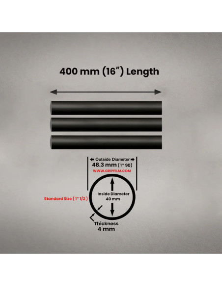 Grip film  - Set de Tubes 48,3 mm x 400 mm – Aluminium Anodisé Noir - Outillages et Accessoires Caméra - Caméra
