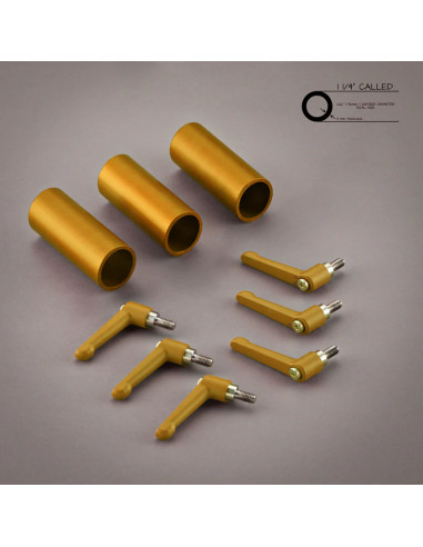 Grip film  - Kit de 3 Tubes Aluminium 42 mm (1" 1/4) + 6 Leviers de Serrage M8 Dorés – Set de 9 pièces - Outillages et Accessoir