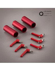 Grip film  - Kit de 3 Tubes Aluminium 42 mm (1" 1/4) + 6 Leviers de Serrage M8 Rouges – Set de 9 pièces - Outillages et Accessoi