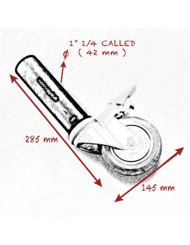 Grip film - Set de 3 Starter Pins Ø42 mm avec Roues Pivotantes Ø100 mm et Vis Inox – Charge 100 kg - Outillages et Accessoires C