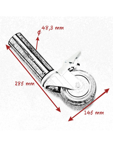 Grip film - 48.3mm (1"1/2 ) STARTER PIN WITH 100mm (4") WHEELS SET - Outillages et Accessoires Caméra - Camera & Video