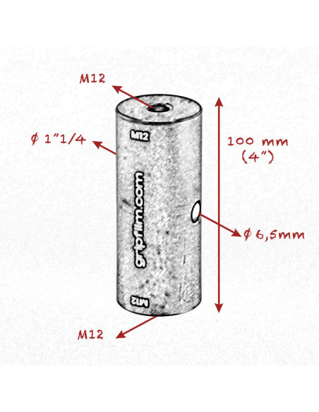 Grip film - Set de 2 Starter Pins Ø42 mm – Double Filetage M12, Aluminium Noir Anodisé - Outillages et Accessoires Caméra - Camé