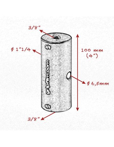 Grip film - Set de 2 Starter Pins Ø42 mm – Double Filetage 3/8", Aluminium Noir Anodisé - Outillages et Accessoires Caméra - Cam