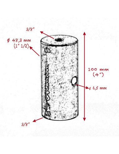 Grip film - Set de 2 Starter Pins Ø48,3 mm – Double Filetage 3/8", Aluminium Noir Anodisé - Outillages et Accessoires Caméra - C