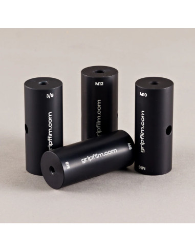 Grip film - Grip film - Set de 4 Starter Pins Ø42 mm – Filetages 3/8", M8, M10, M12, Aluminium Noir Anodisé - Outillages et Acce