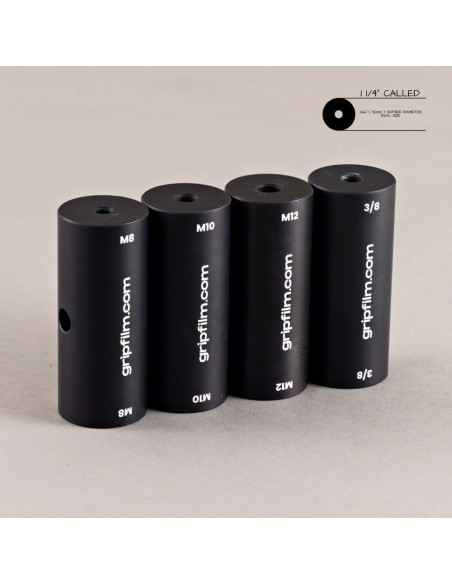 Grip film - Grip film - Set de 4 Starter Pins Ø42 mm – Filetages 3/8", M8, M10, M12, Aluminium Noir Anodisé - Outillages et Acce