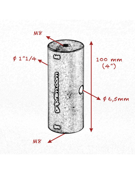 Grip film  - Kit de 2 Starter Pins 42 mm (1" 1/4) - Filetage M8 femelle des deux côtés - Outillages et Accessoires Caméra - Camé