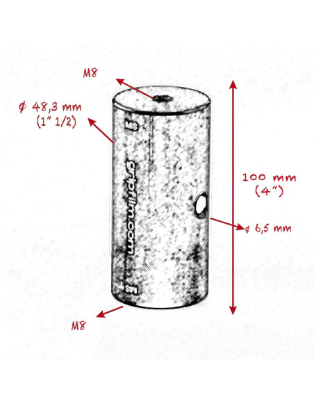 Grip film  - Kit de 2 Starter Pins 48,3 mm (1" 1/2) – Filetage M8 femelle double face - Outillages et Accessoires Caméra - Camér