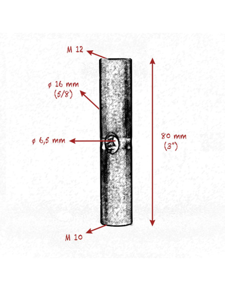 Grip film  - Kit de 4 Starter Pins 16 mm (5/8") – Longueur 80 mm – Filetages M10 & M12 + vis pointeaux inox - Outillages et Acce