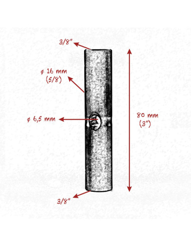 Grip film  - Kit de 4 Starter Pins 16 mm (5/8") – Longueur 80 mm – Filetage 3/8" femelle double + vis pointeaux inox - Outillage