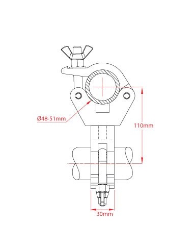Collier 50 mm Double Etroit Rotatif Doughty
