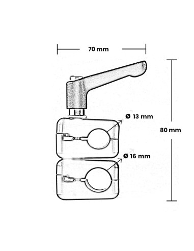 Grip film  - Collier Pivotant 16 mm (5/8") – 13 mm avec Serrage Réglable - Outillages et Accessoires Caméra - Caméra