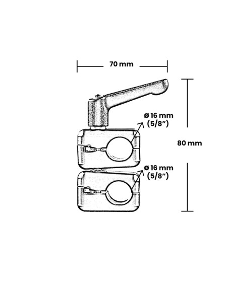Grip film - 16mm (5/8) SWIVEL CLAMP WITH ADJUSTABLE CLAMPING LEVER SET - Outillages et Accessoires Caméra - Camera & Video