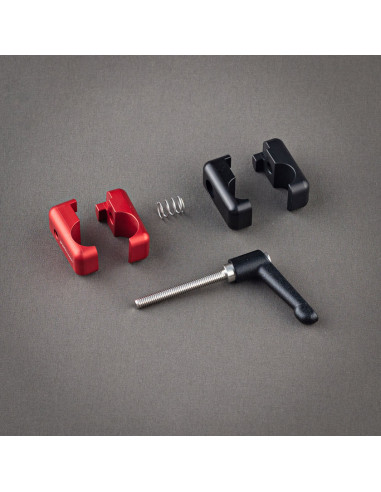 Grip film  - Set de 2 Colliers Articulés 16 mm (5/8") vers 19 mm (Rod Caméra) + Leviers de Serrage M6 – Bicolore - Outillages et